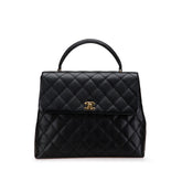 シャネル マトラッセ ココマーク ハンドバッグ ブラック キャビアスキン レディース CHANEL 【中古】